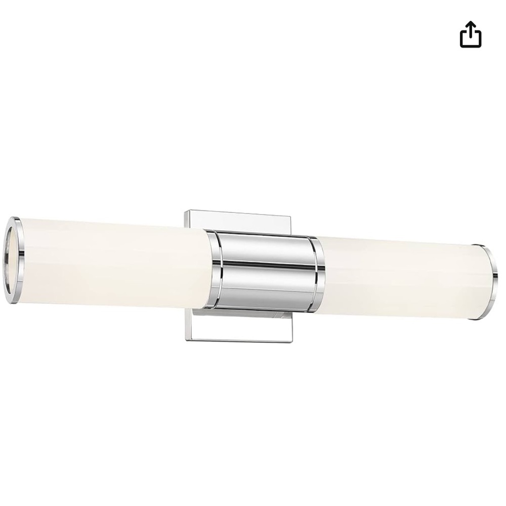 METWET Bathroom Vanity Light Fixtures, Chrome Wall Lights in Milk Glass
